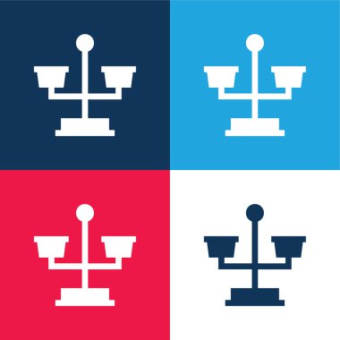 Mavi ve kırmızı dört renk en düşük simge kümesi