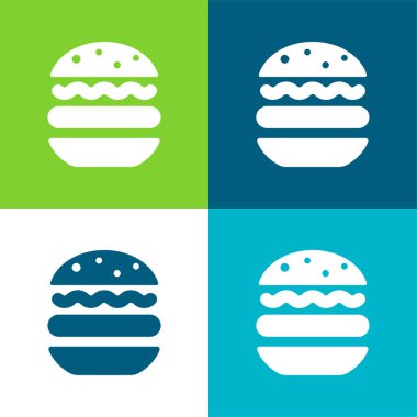 Büyük Hamburger Düz Renk en az simge seti