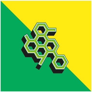 Biyoloji Yeşil ve Sarı Modern 3D vektör simgesi logosu