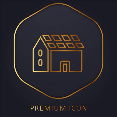 Pil altın çizgisi prim logosu veya simgesi