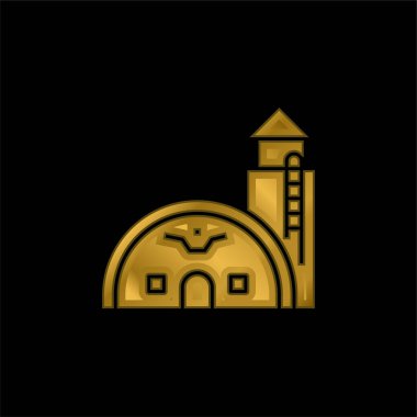 Temel altın kaplama metalik simge veya logo vektörü