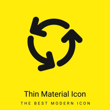 Arrows Circle Of Three Rotating In Counterclockwise Direction minimal bright yellow material icon clipart
