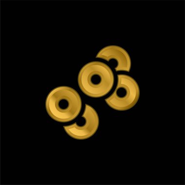 Kanlı altın kaplama metalik simge veya logo vektörü