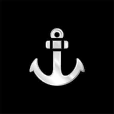 Çapa gümüş kaplama metalik simge