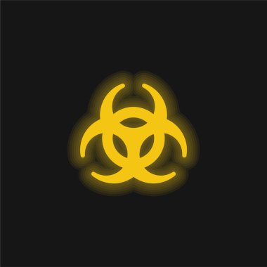 Biyolojik Tehlike Sembolü Sarı Parlayan neon simgesi