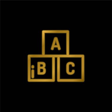 ABC altın kaplama metalik simge veya logo vektörü