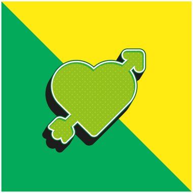 Ok Yeşil ve Sarı modern 3d vektör simgesi logosu