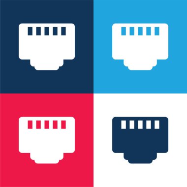 5 Pin Bağlantısı mavi ve kırmızı dört renk minimal simgesi