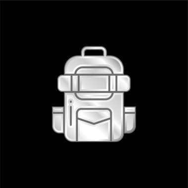 Sırt çantasında gümüş kaplama metalik simge