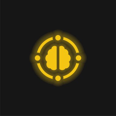 AI sarı parlak neon simgesi