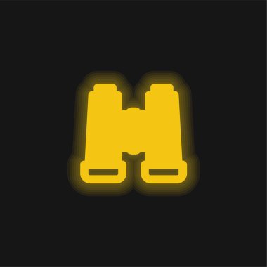 Dürbünler sarı parlayan neon simgesi