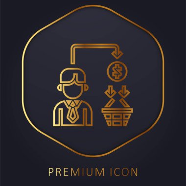 B2c altın çizgi premium logosu veya simgesi
