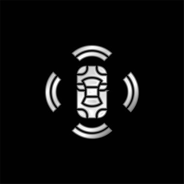 3d gümüş kaplama metalik simge