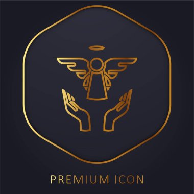 Angel golden line premium logo or icon clipart