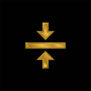 Altın kaplama metalik simge veya logo vektörünü hizala