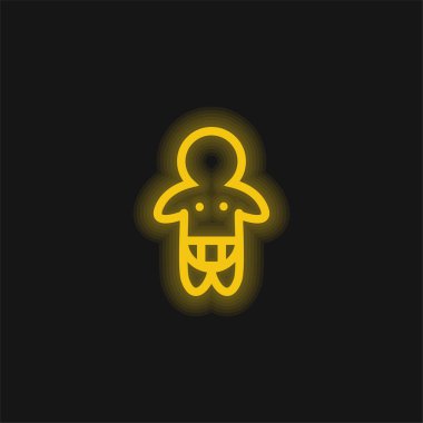 Bebek bezi giyen Sadece sarı renkli parlak neon ikon