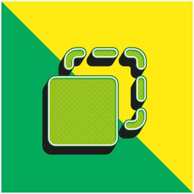 Kutu Yeşil ve Sarı Modern 3D vektör simgesi logosu