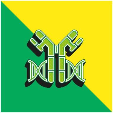 Antikorlar Yeşil ve Sarı modern 3D vektör simgesi logosu
