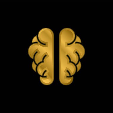 Beyin fırtınası altın kaplama metalik simge veya logo vektörü