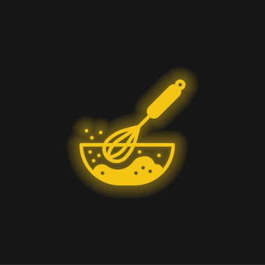 Dövücü sarı parlak neon simgesi
