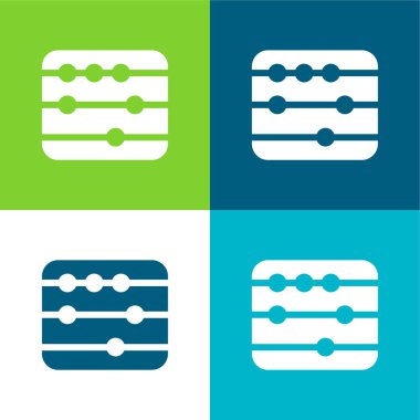 Abaküs Düz 4 renk en küçük simge kümesi