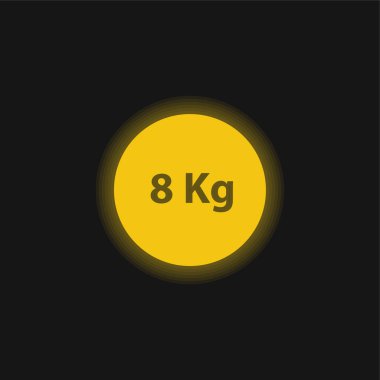 8 Kg Weight For Sports yellow glowing neon icon clipart