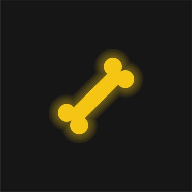 Kemik sarısı parlak neon simgesi