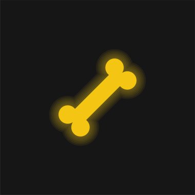 Bone yellow glowing neon icon clipart