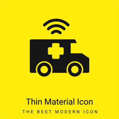 Ambulance minimal bright yellow material icon clipart