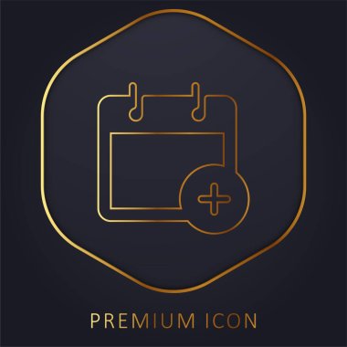 Add Event golden line premium logo or icon clipart