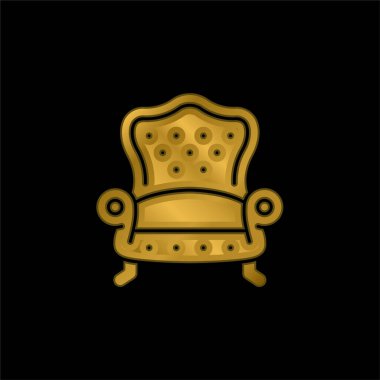 Koltuk altın kaplama metalik simge veya logo vektörü