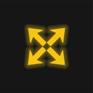 Sarı parlak neon simgesini genişletmek için Oklar Grubu Arayüz Sembolü