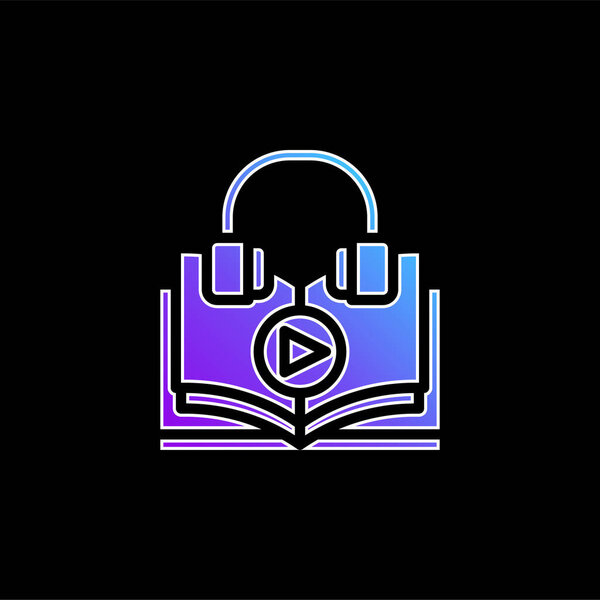 Audio Course blue gradient vector icon