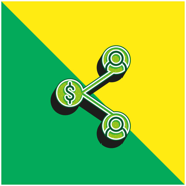 Affiliate Marketing Green and yellow modern 3d vector icon logo