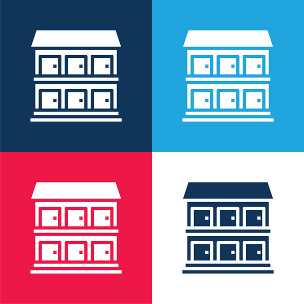 Апарт синий и красный четыре цвета минимальный набор значков