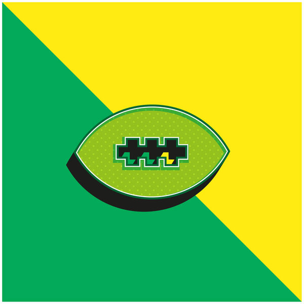 American Football Ball Green and yellow modern 3d vector icon logo