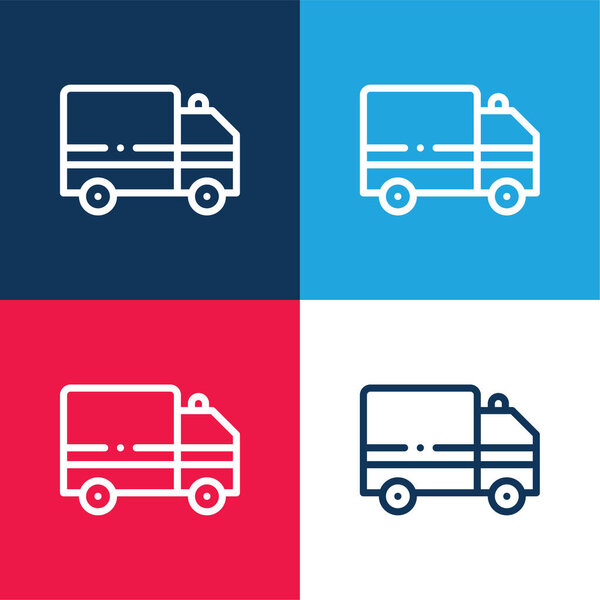 Скорая помощь синий и красный четыре цвета минимальный набор значков