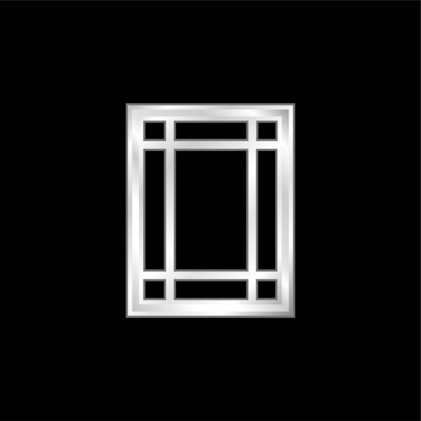 Borders Size silver plated metallic icon