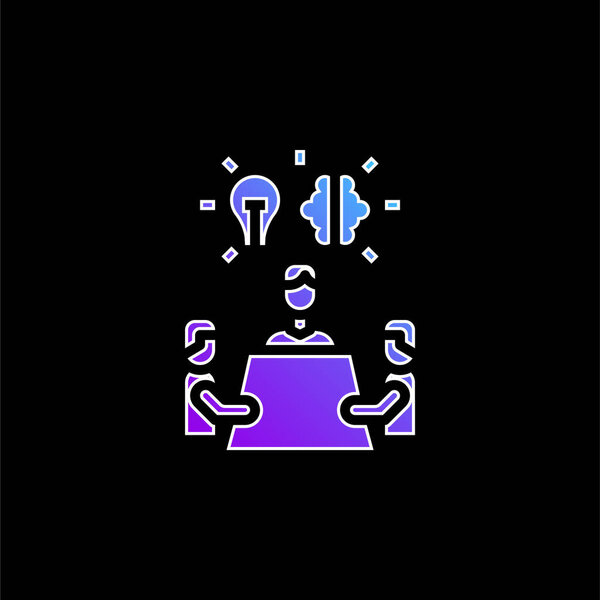 Значок синего градиента мозгового штурма