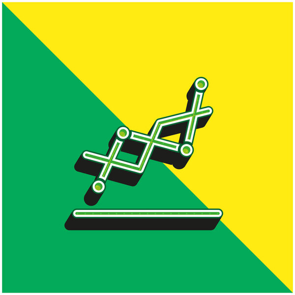 Analytics Green and yellow modern 3d vector icon logo