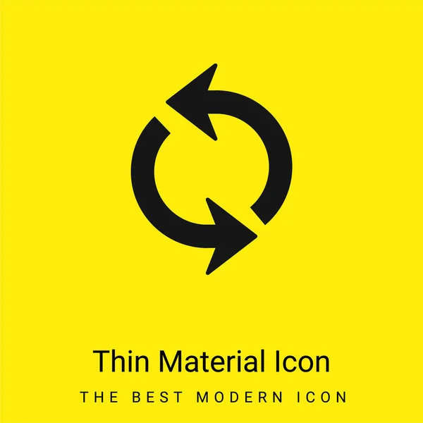 Flechas Círculo Mínimo Icono Material Amarillo Brillante — Vector de stock