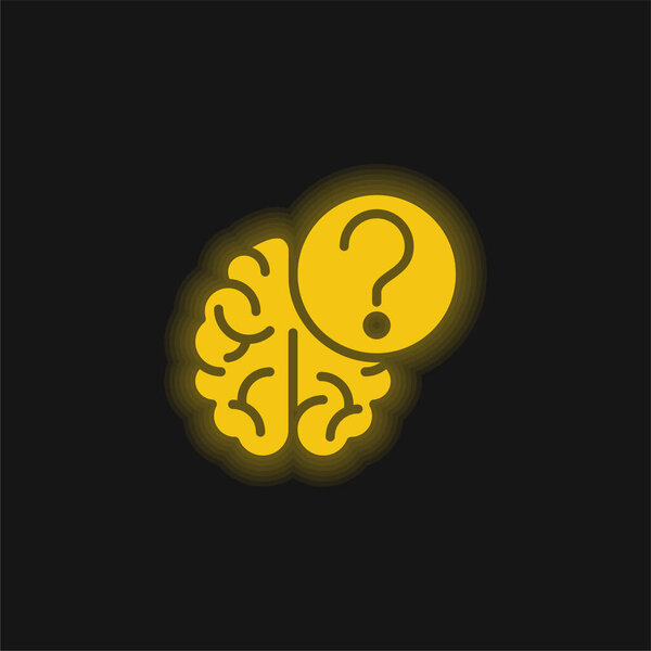 Желтый светящийся неоновый значок