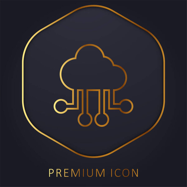 Big Data Золотая линия премиум логотип или значок