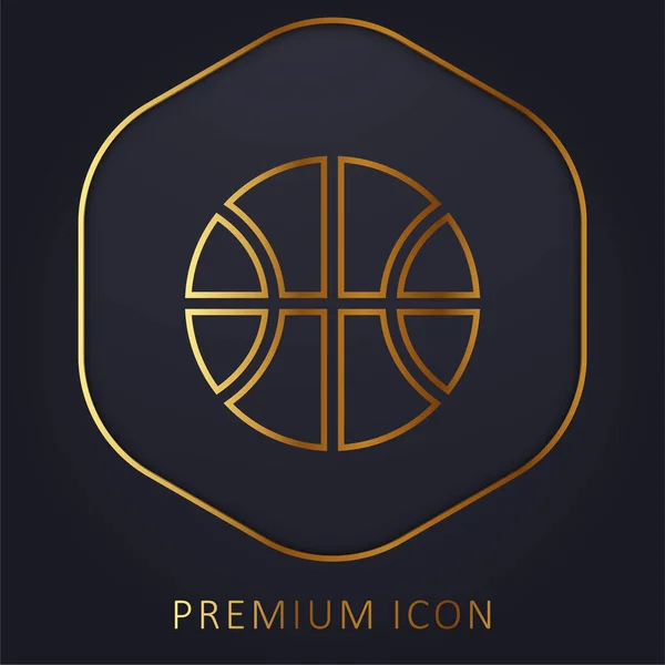 Basquete Linha Dourada Logotipo Premium Ícone — Vetor de Stock