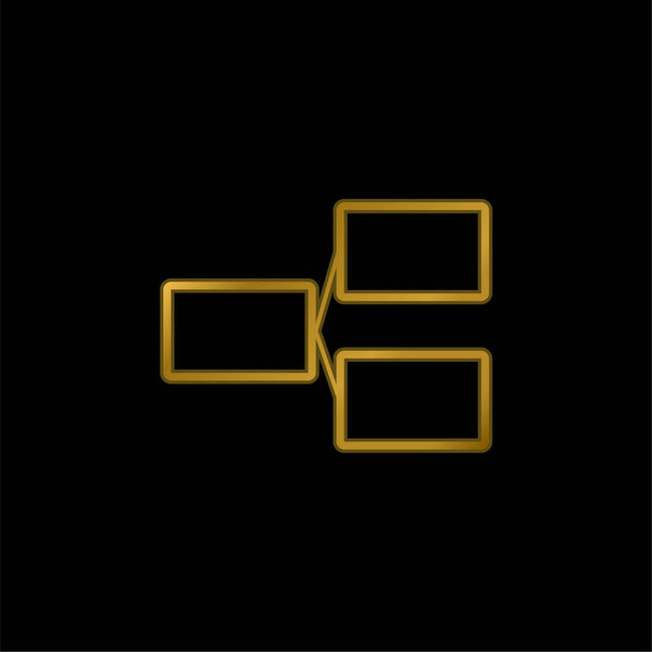 Ветвь Элементы позолоченные металлическая икона или логотип вектор