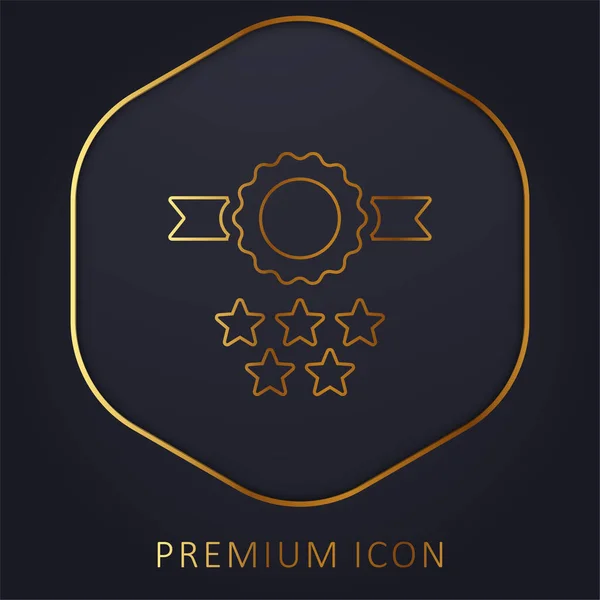 Stock vector Badge golden line premium logo or icon