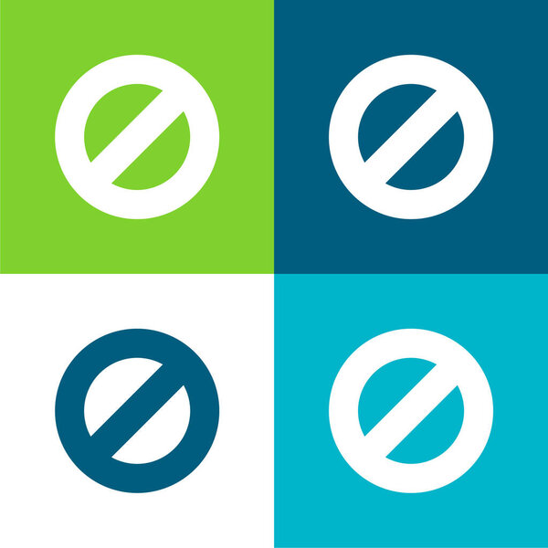 Минимальный набор значков Block Flat четырех цветов