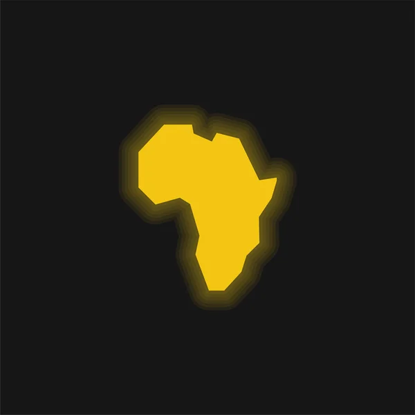 Ícone Néon Brilhante Amarelo África — Vetor de Stock