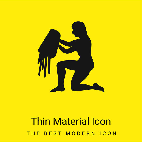 Aquarius Water Carrier Sign Silhouette minimal bright yellow material icon