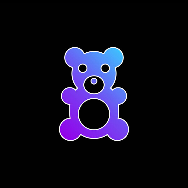 Oso Azul Gradiente Vector Icono — Vector de stock
